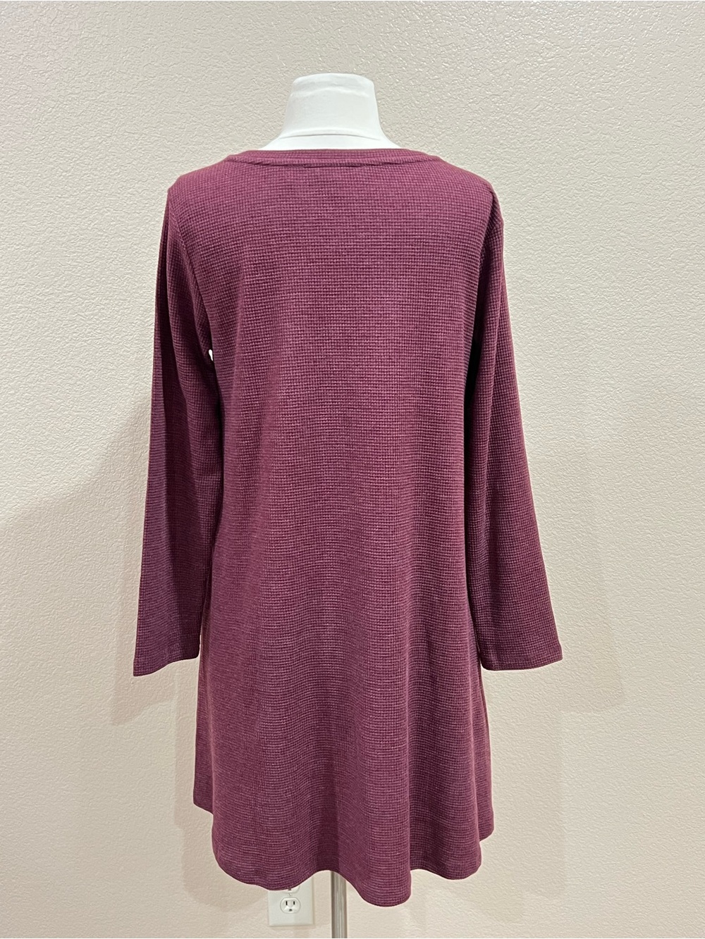 Toad&Co Maroon Waffle Knit Swing Dress Size Medium - Picture 6 of 12